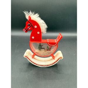Vintage Santa’s World Kurt S. Adler Rocking Horse Water Globe
